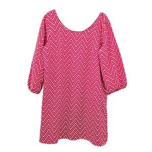Live 4 Truth Red White Chevron‎ Knee Length Zipper Dress Plus 1XL